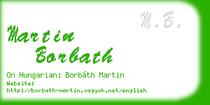 martin borbath business card