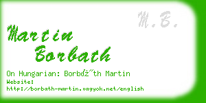 martin borbath business card